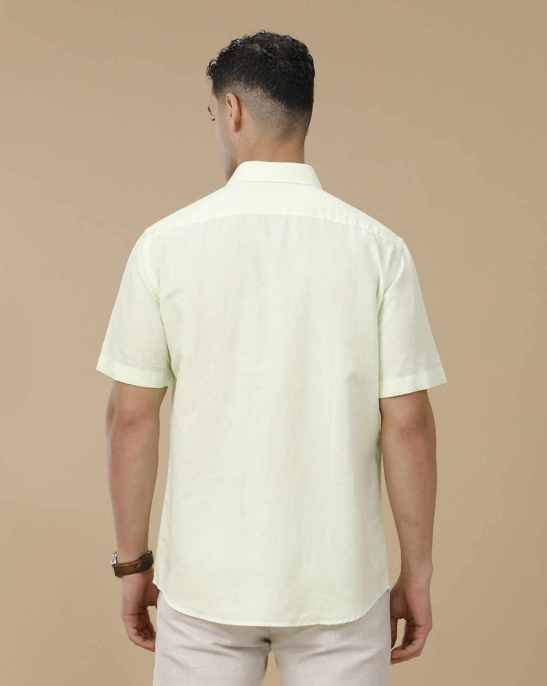 Inflox Men's Solid Mint Green Casual Half Sleeve Shirt | Premium Cotton Blend Regular Fit Summer Shirt